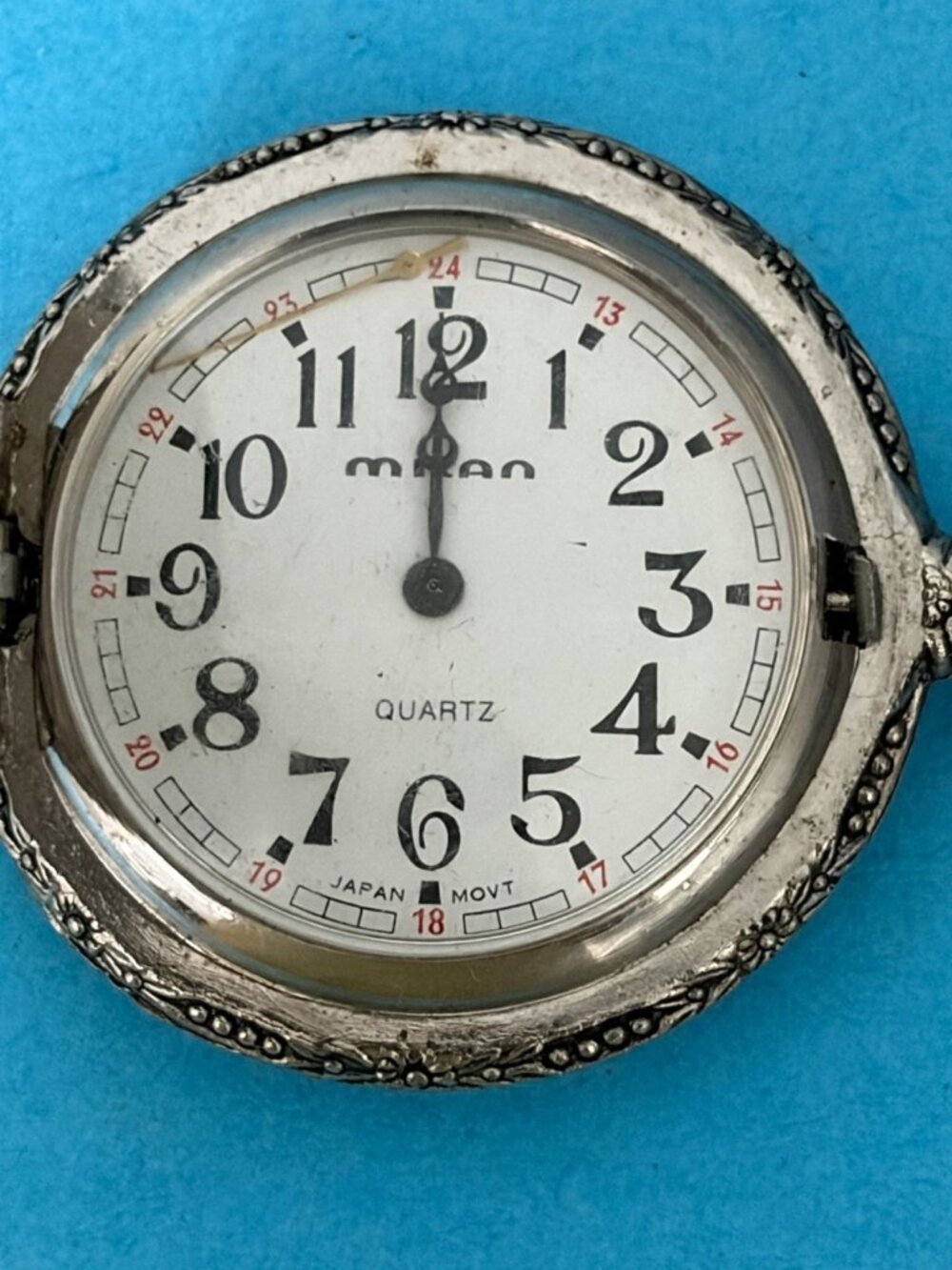 Vintage Decorative Milan Quartz Pocket Watch Japan Movement For Parts Repair